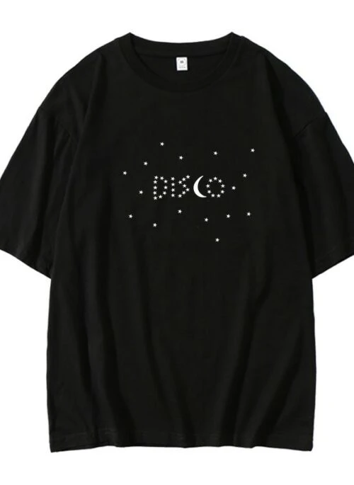 Black Starry Disco Printed T-Shirt | Hyunjin – Stray Kids