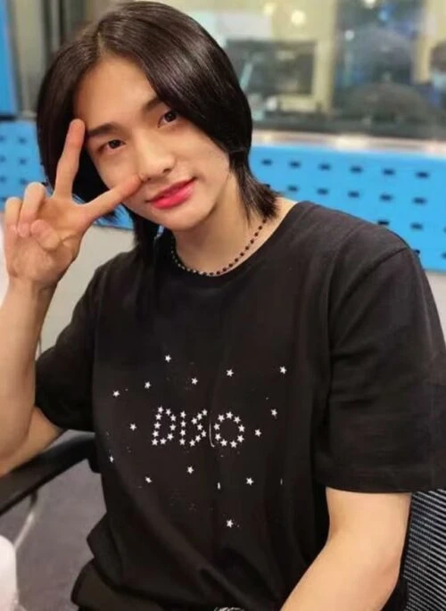Black Starry Disco Printed T-Shirt | Hyunjin – Stray Kids