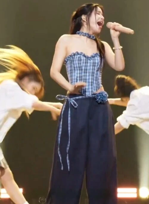 Blue Plaid Ruffle Corset Top | Solar – Mamamoo