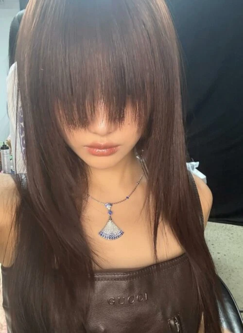 Blue Rhinestones Fan Necklace | Ningning – Aespa