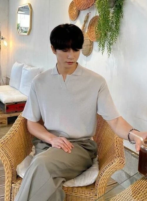 Casual Knit Polo Shirt