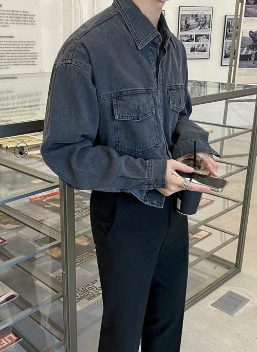Casual Washed Denim Jacket Shirt
