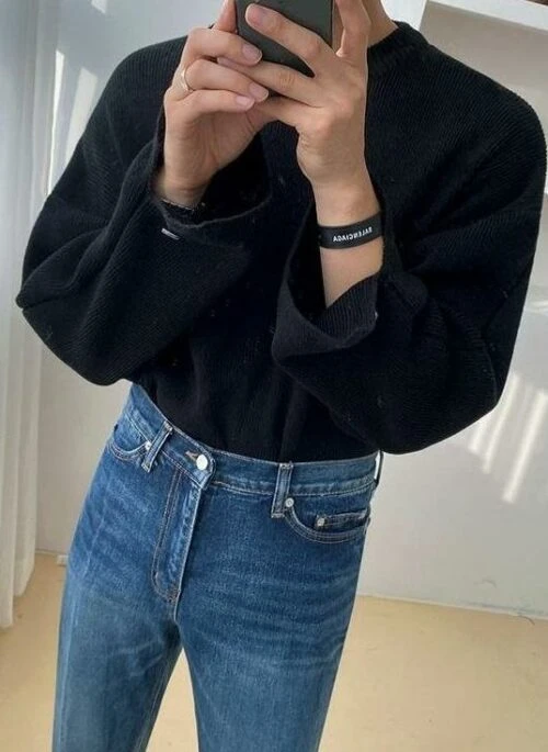 Cozy Knit Sweater With Split Sleeves