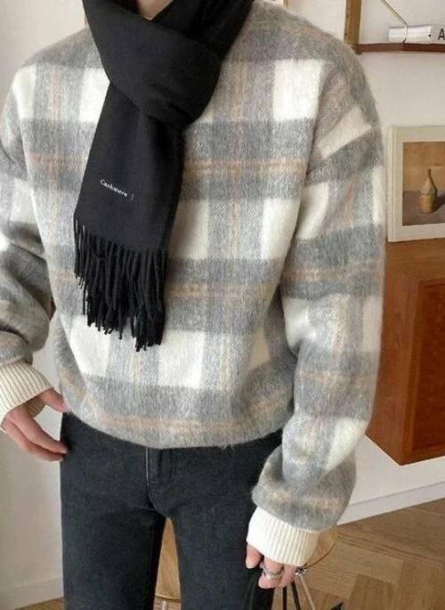 Cozy Plaid Fleece Sweatshirt