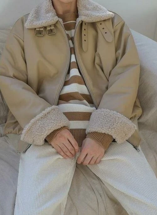 Cozy Shearling Motorcycle Jacket