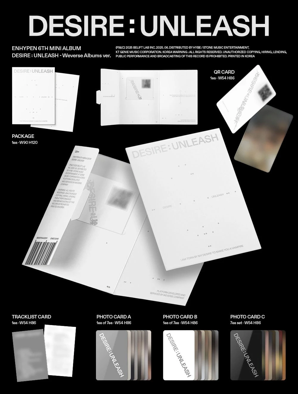 最新作 : DESIRE - Album Mini 6th ENHYPEN UNLEASH Albums Weverse | アイドルグッズ