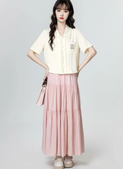 Embroidered Short Sleeve Polo Shirt Cream