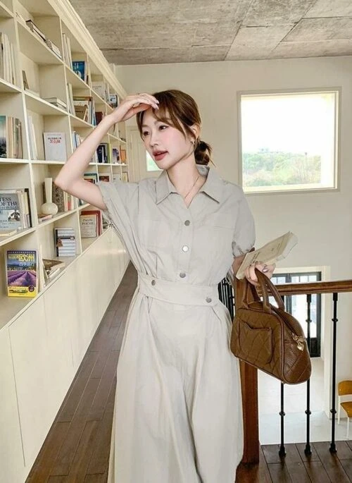 French Style Slimming Casual Shirt Dress