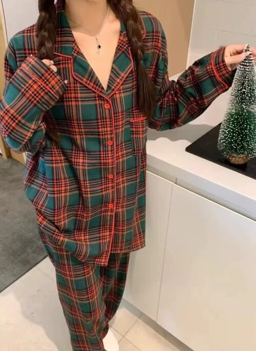 Green Cozy Plaid Pajama Set | Hyunjin – Stray Kids