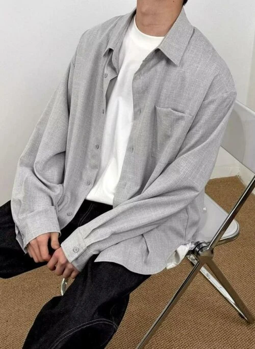 Grey Casual Pocket Shirt | Jin – BTS