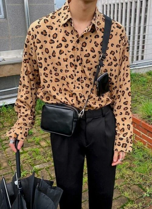 Leopard Print Trendy Long Sleeve Shirt