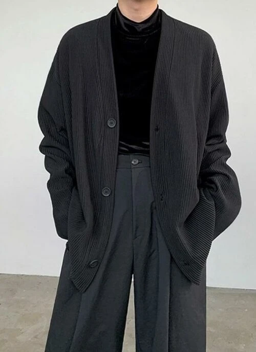 Pleated Casual Loose Cardigan Jacket