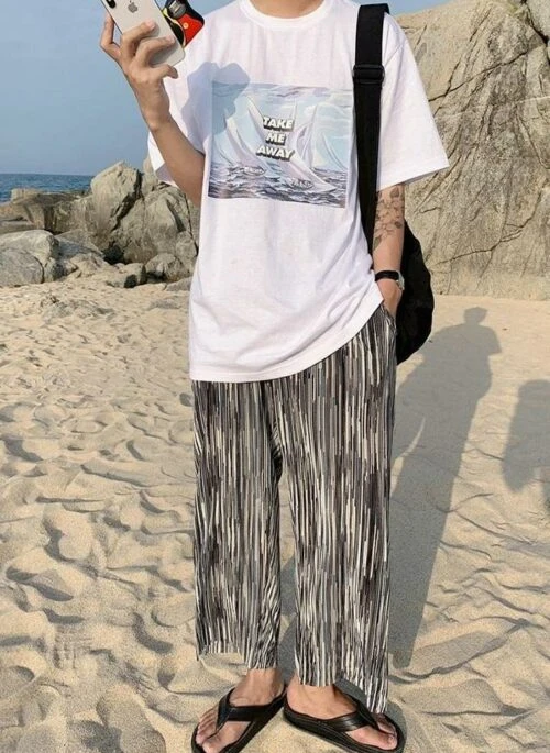 Pleated Wideleg Casual Pants Summer Breeze