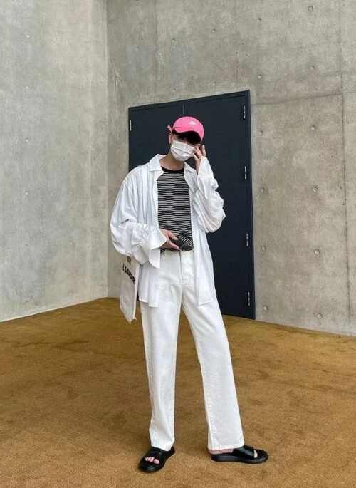 Relaxed Fit Washed Casual Pants