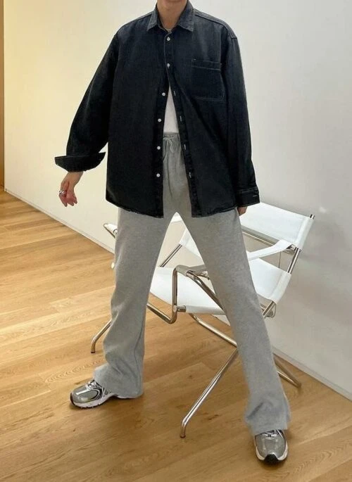 Relaxed Fit Wide Leg Casual Pants