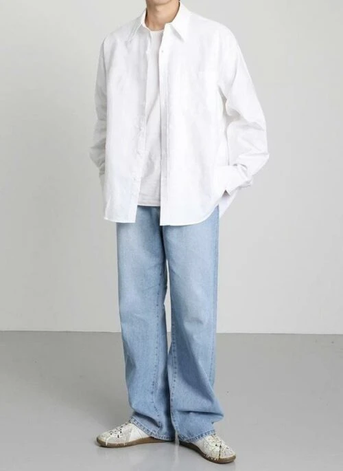 Relaxed Wash Denim Trousers