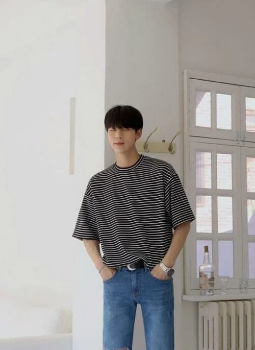 Striped Crew Neck Short Sleeve Casual T-Shirt