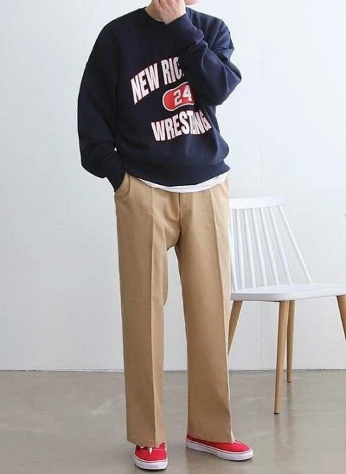 Stylish American Print Crewneck Sweatshirt