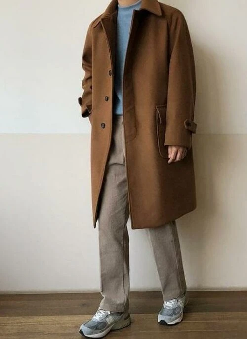 Stylish Wool Blend Midlength Coat