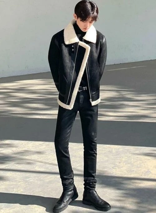 Suede Fleece Lined Winter Jacket