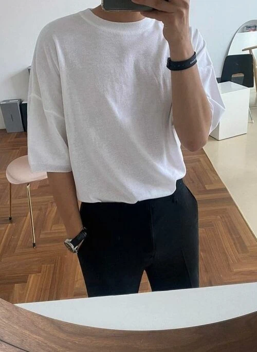 Summer Knit Relaxed Fit Crewneck Tee