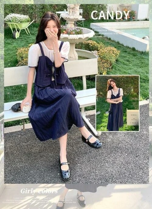 Summer Sweet Layered Style Casual Long Dress