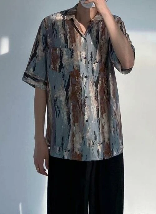 Tiedye Short Sleeve Trendy Loose Shirt