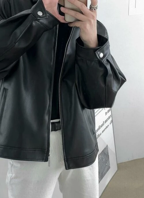 Trendy Pu Leather Casual Jacket