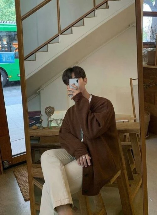 Vintage Knit Cardigan Sweater Casual Outerwear
