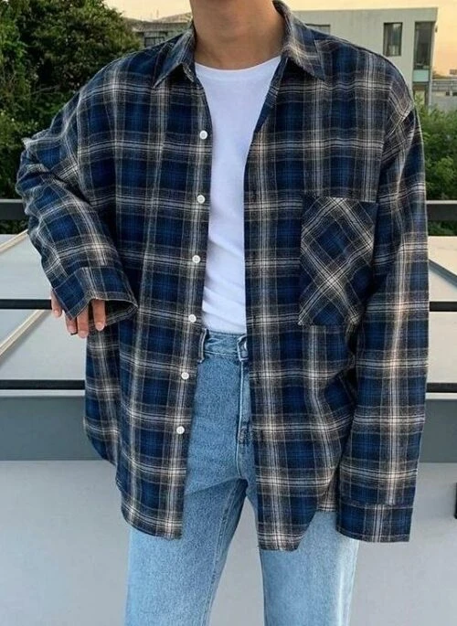 Vintage Plaid Long Sleeve Casual Shirt