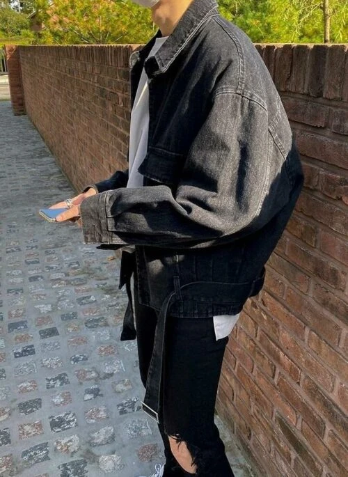 Vintage Washed Denim Jacket Casual Trendy Style
