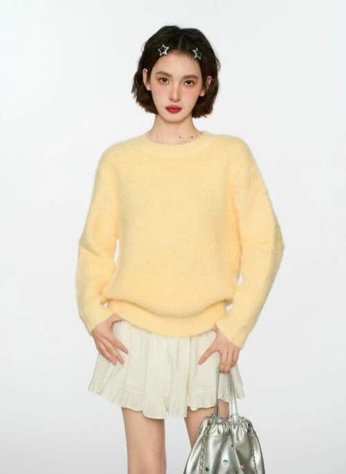 Yellow Mohair Knit Sweater | Jin – BTS