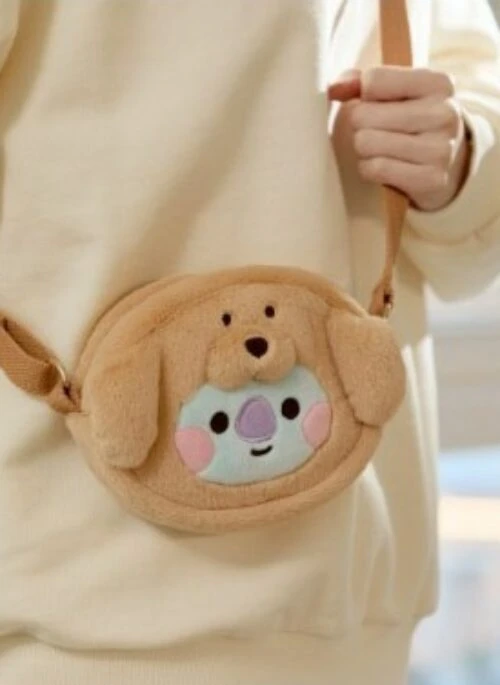 BT21 “Baby Pluppy” Face Plush Cross Bag