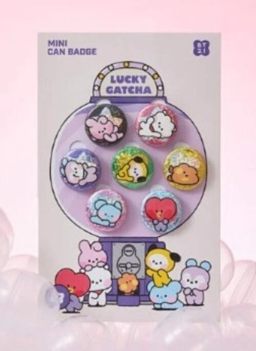 BT21 “Lucky Gatcha” Minini Mini Can Badge Set