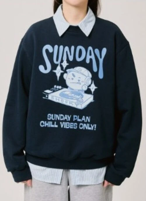 BT21 Basic Sweatshirt | SHOOKY, Navy