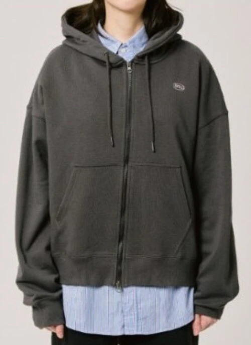 BT21 Basic UNIT 1 Zip-Up Hoodie | Charcoal