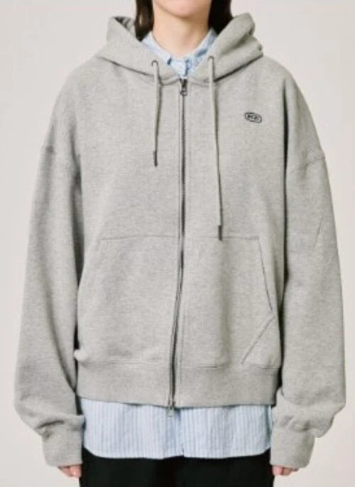 BT21 Basic UNIT 2 Zip-Up Hoodie | Melange Gray