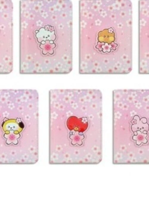 BT21 x Monopoly “Collaboration” Cherry Blossom Leather Patch Passport Cover | Small