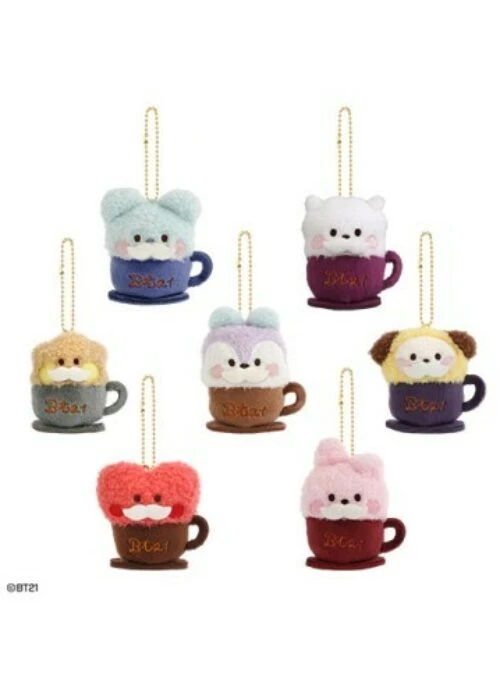 BT21 x Monopoly Collaboration Plush Keyring | Latte