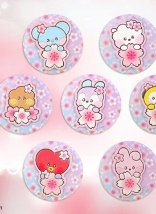 BT21 x Monopoly Collaboration – Cherry Blossom Leather Patch Mirror