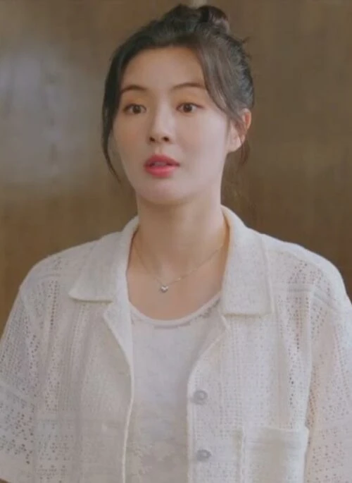 Beige Lace Short Sleeves Shirt | Kim Mi Kyung – The Potato Lab