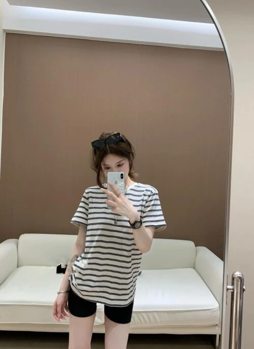 Beige Stripes Casual T-Shirt | Jin – BTS