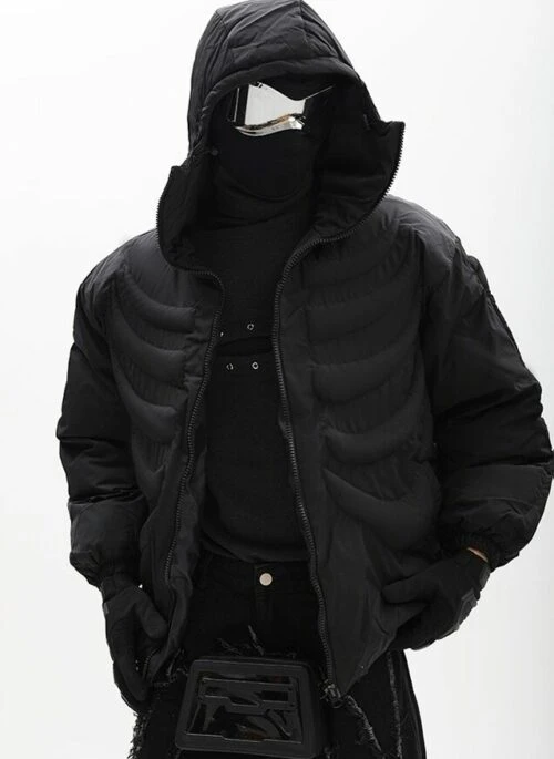 Black Bone Quilted Winter Jacket | Heeseung – Enhypen