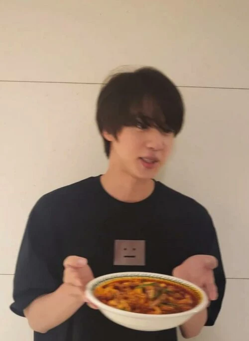 Black Boxed Face Printed T-Shirt | Jin – BTS