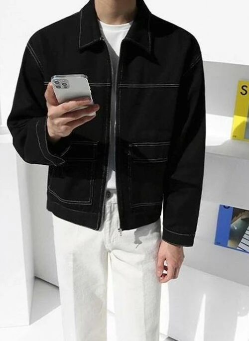 Black Casual Workwear Jacket