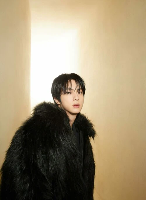 Black Faux Fur Jacket | Jin – BTS