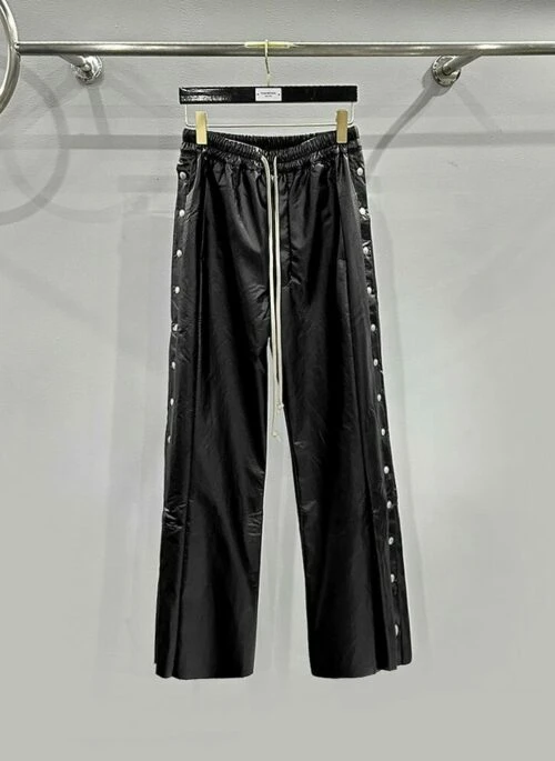 Black Faux Leather Button-Up Pants | Jin – BTS