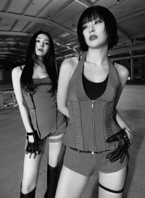Grey Double Lace-Up Halter Top | Seulgi – Red velvet