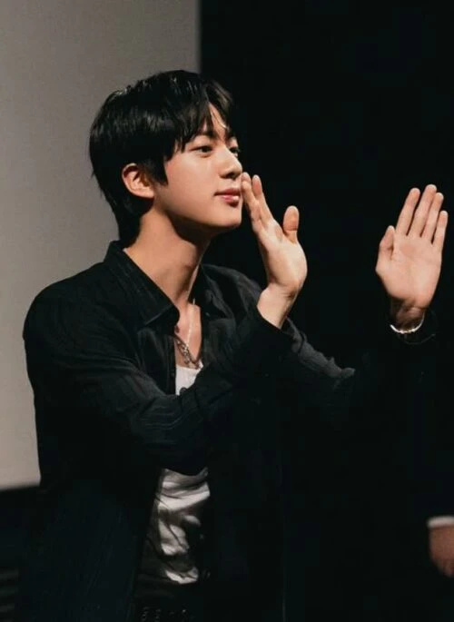 Black Pleated Textured Shirt | Jin – BTS