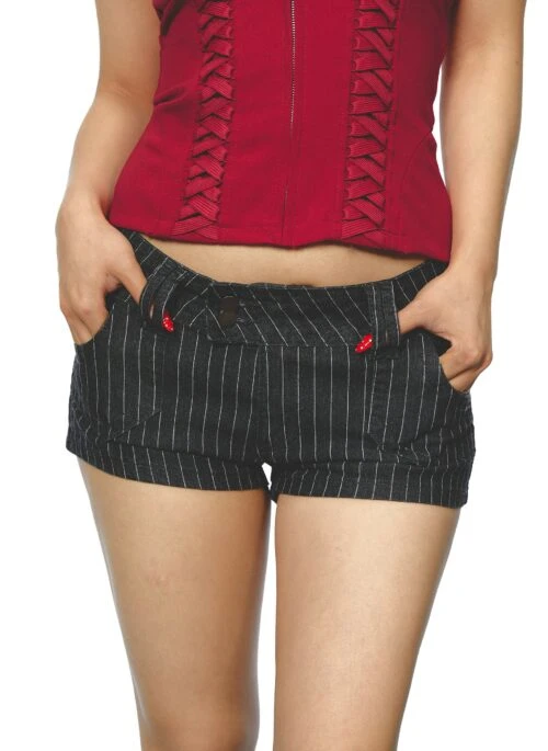 Black Striped Low-Rise Micro Shorts | Jennie – BlackPink